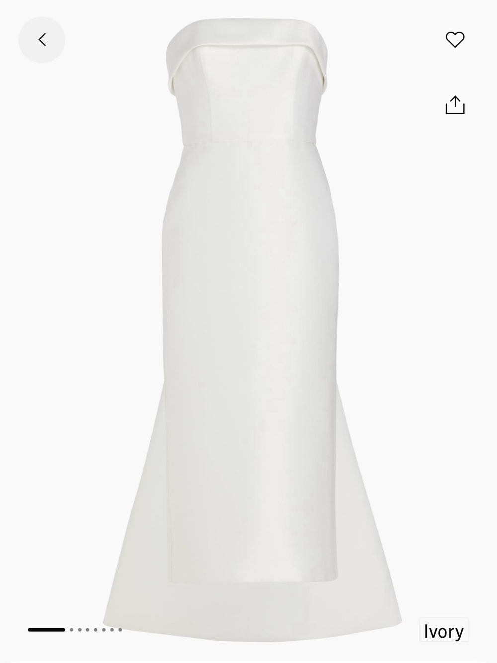 Amsale Mikado Satin Midi Bridal Dress — Ivory
